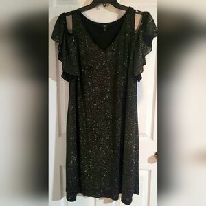 Elegant Black Glitter Dress 2X